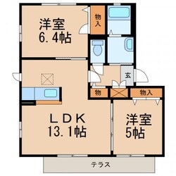 下井阪駅 徒歩15分 1階の物件間取画像